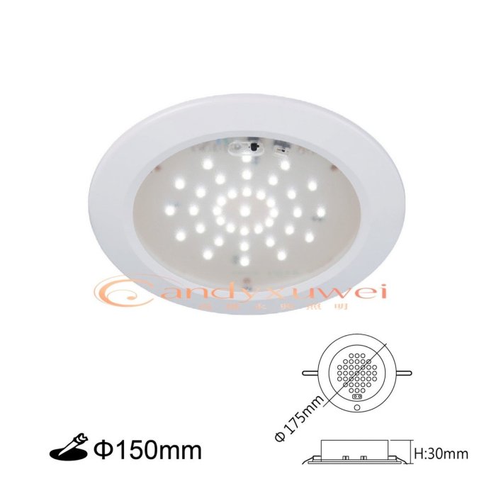 舞光 緊急照明崁燈(崁孔15cm) LED-28001R1 符合消防規定 停電照明崁燈 全電壓220V可用 高雄永興照明