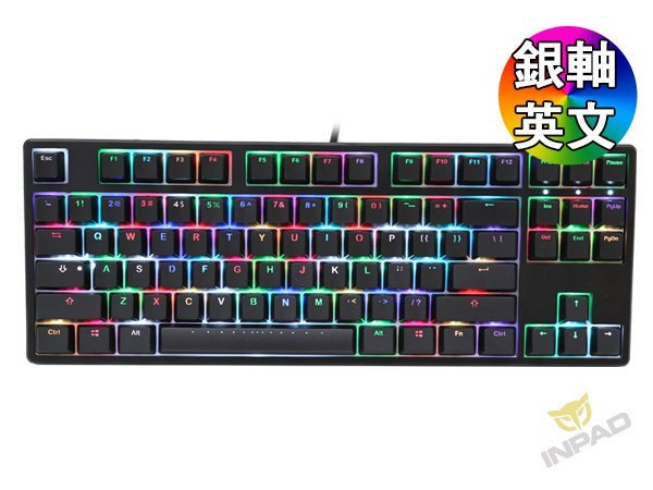 硬派精璽* Ducky ONE 80% PBT二色鍵帽機械式鍵盤|銀軸英文RGB