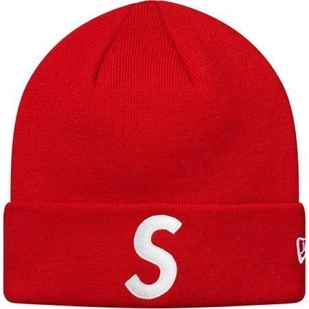新品17AW Supreme New Era S Logo Beanie 針織毛帽黑、紅、藍、白4色