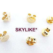 *SKYLIKE* 進口純585/14K金黃K金耳環厚實版5MM寬後耳扣、耳拍單個賣場，超實用新貨到s