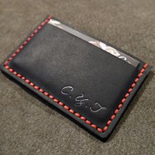 KH手工皮革工作室牛皮信用卡皮套 悠遊卡證件夾 卡片夾 名片夾 卡套 MIT台灣製造全手作共2夾層可放6-8張信用卡