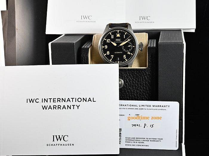 [好時計]IWC 萬國錶 IW501004 鈦金屬材質 七日鍊 大飛 大型飛行員系列 八年保固 46.2mm WS965