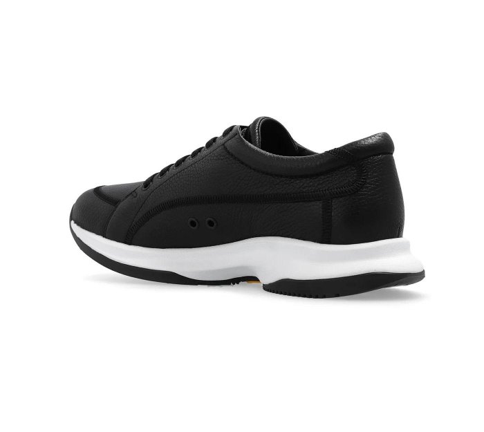 [全新真品代購-F/W23 SALE!] GIORGIO ARMANI 黑色皮革 運動鞋 / 慢跑鞋 (GA)