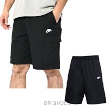 【Dr.Shoes】NIKE NSW 黑色 刺繡LOGO 寬鬆 及膝 抽繩 多口袋 工裝 短褲 男生FB1247-010