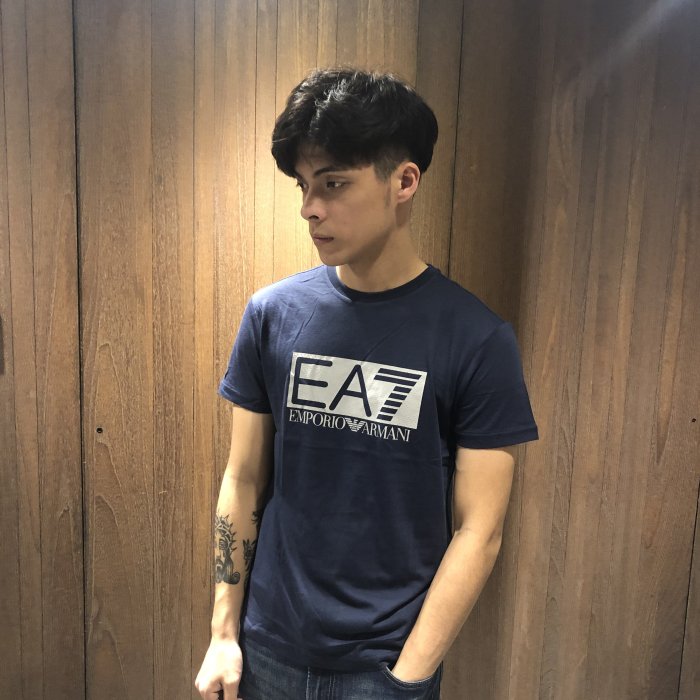 美國百分百【全新真品】Emporio Armani EA7 短袖 T恤 logo T-shirt 黑/深藍/白 K203