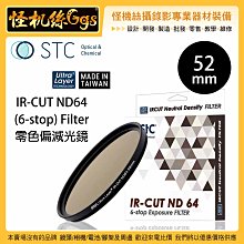 怪機絲 STC 52mm IR-CUT ND64 (6-stop) Filter 零色偏減光鏡 ND鏡 鏡頭 抗靜電