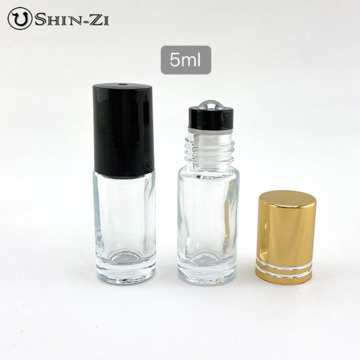 【香芝】加厚玻璃滾珠瓶 升級二代滾珠頭 5ml 10ml 透明/茶色鋼珠頭走珠瓶鋁蓋款 滾珠玻璃瓶精油瓶