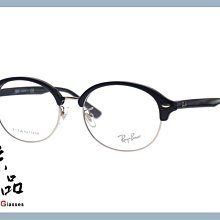 【RAYBAN】RB5358TD 2000 亮黑色圓形半框 銀色鈦合金 雷朋光學眼鏡 公司貨 JPG 京品眼鏡