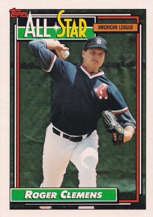 1992 Topps Roger Clemens #405 all star pitcher Red Sox