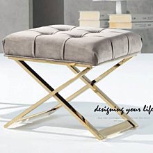 【設計私生活】阿拉蕾1.6尺化妝椅、椅凳-淺灰絨布(部份地區免運費)174A