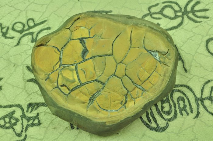 埔里   山採   黃龜甲石 保留原皮  二面花紋全開  極品雅石
