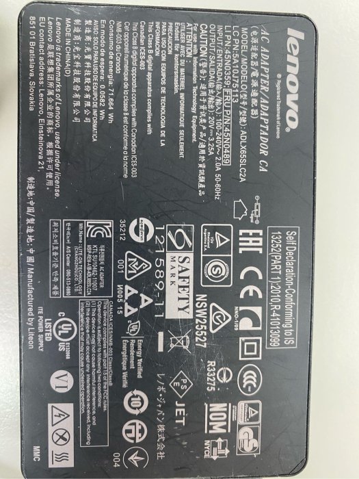 Think Pad 65W超薄交流適配器充電器（超薄）adlx65sdc2a lenovo