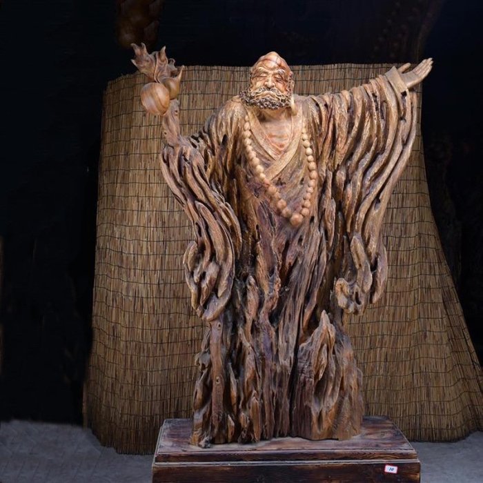 金絲楠木雕刻達摩祖師人物佛像擺件家居公司禮品木雕工藝品擺件