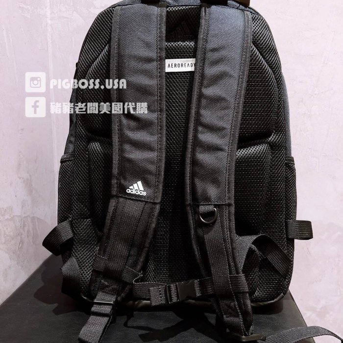 【豬豬老闆】ADIDAS BACKPACK 黑 吸濕排汗 可拆式收納袋 胸扣 多夾層 訓練 運動 後背包 HE2647