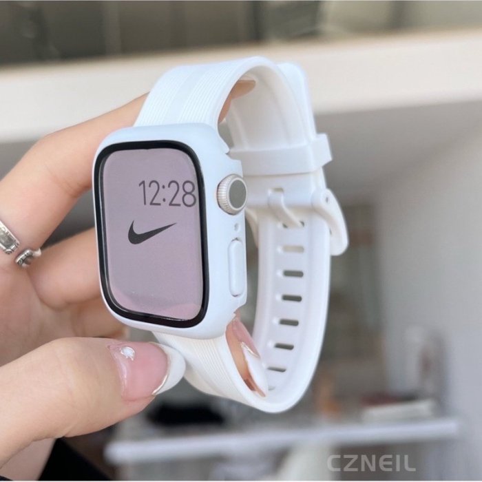 Apple Watch 矽膠錶帶套裝  矽膠錶帶 一件式錶殼 運動錶帶 iwatch7 SE 6替換帶 40 44