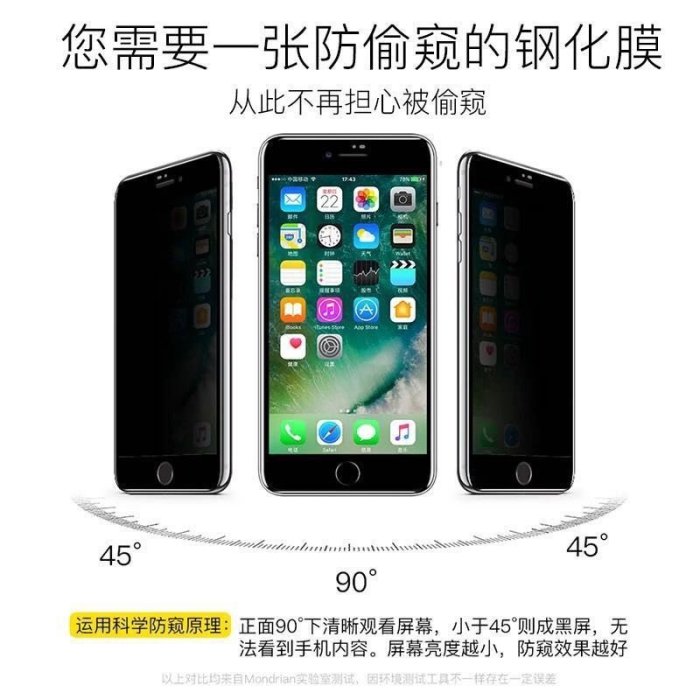 【買二送一】iPhone 11 Pro XS XR MAX防窺膜滿版保護貼玻璃貼i6//6P/7P/8P Plus防偷窺-極巧