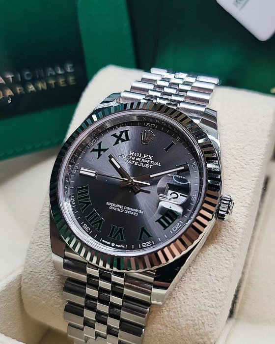 【預訂】♛Rolex126334灰綠羅 Wimbledon Dial溫布頓♛🔥Wimbledon Dial溫布頓面 綠羅馬綠色時標 舒適五株鍊 閃爍白金太陽圈