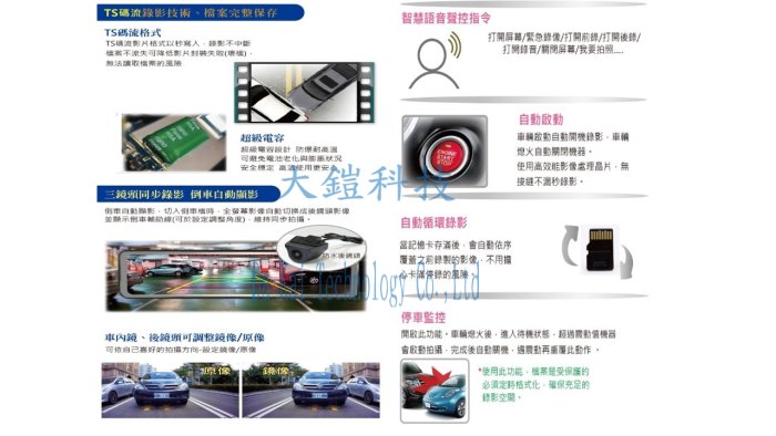 贈64G+車用工作三角警示燈 發現者R3D (TS碼流版) 12吋 流媒體電子後視鏡 三鏡頭1080P行車紀錄器