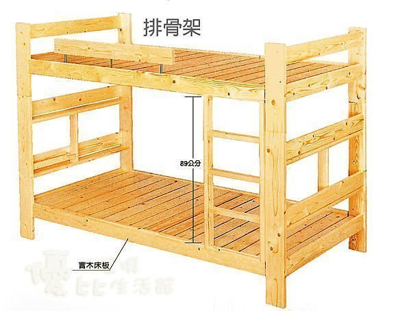 【DH】商品貨號001-5商品名稱《北歐風格》3.5尺雙人松木雙層床實木床底(圖一)備有3尺可選另計台灣製主要地區免運費