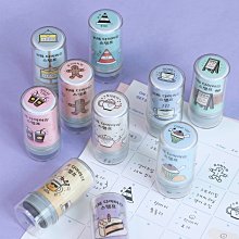 ❅PAVEE❅ 韓國iconic~ CAFE Diary Stamp 貓咪 黑色手帳裝飾連續印章