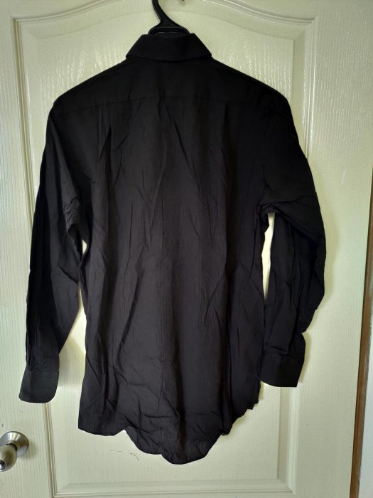 ［99go］ Pierre Cardin 黑色暗紅色 直條紋 純棉襯衫  39號