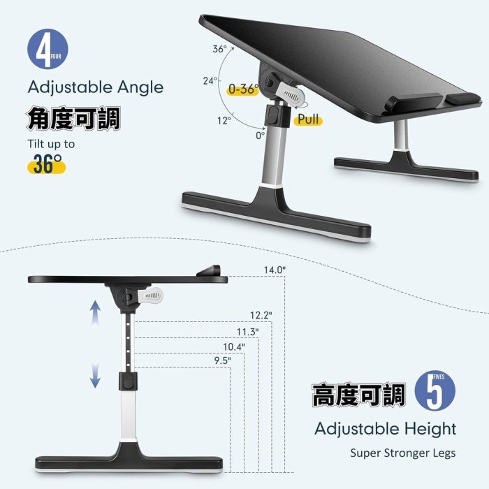 現貨特惠床上折曡桌 懶人桌 折曡桌 床上桌 電腦桌 筆電桌 折曡桌 簡易可摺疊床上書桌 小桌子 可升降 角度可調