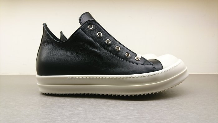 [全新真品代購] RICK OWENS 經典款 黑色皮革 休閒鞋