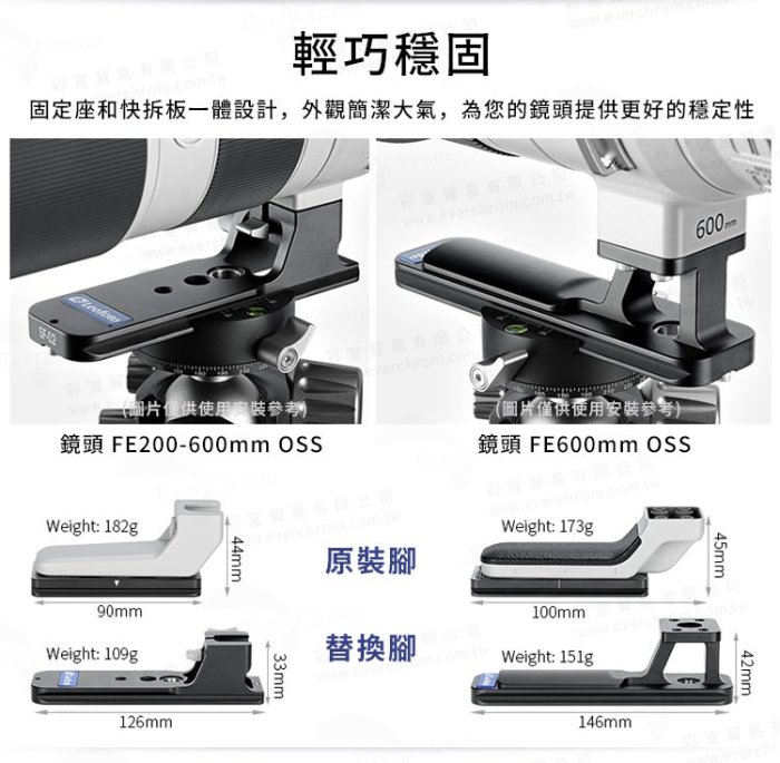 徠圖 Leofoto SF-02 索尼鏡頭雅佳規格替換腳 Sony FE 200-600MM F/5.6-6.3 G
