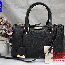 優買二手精品名牌店 BURBERRY 黑 荔枝皮 金牌包 拉鍊包 手提包 肩背包 斜背包 波士頓包 speedy 全新