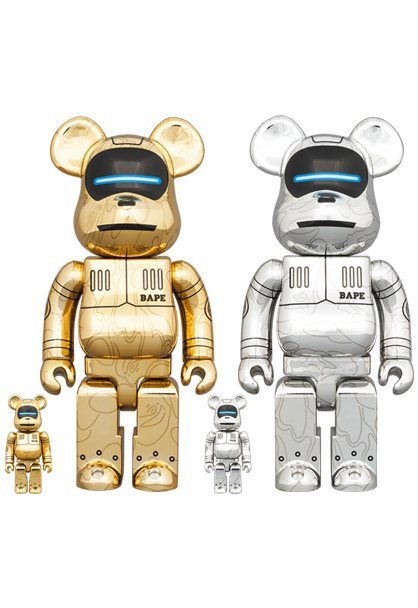 Image.台中逢甲店BE@RBRICK BEARBRICK 400%100% 空山基BABY MILO 金銀