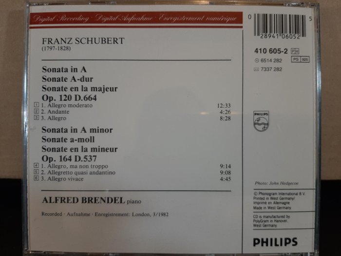 Brendel,Schubert-P.s D.664&537,布蘭德爾鋼琴，演繹舒伯特-作品第664&537號鋼琴奏鳴曲