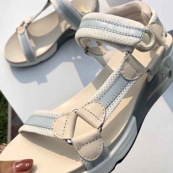 ASH女鞋2021夏季新款LED系列撞色休閑魔術貼氣墊運動鞋增高涼鞋女