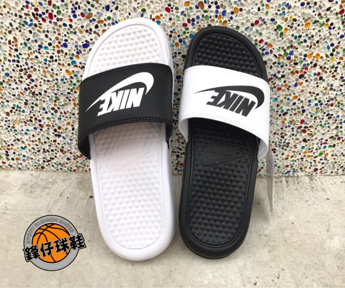 【 鋒仔球鞋】NIKE BENASSI JDI MISMATCH 黑白 陰陽 運動拖鞋 男鞋 818736-011