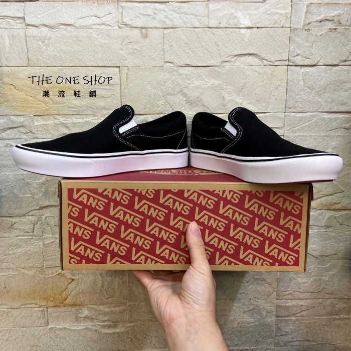 VANS Comfycush Slip On 黑色 黑白 懶人鞋 輕量 止滑 耐磨 帆布鞋 經典 VN0A3WMDVNE