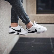 南◇2021 9月 NIKE CORTEZ 白色 全白黑 阿甘鞋 休閒復古 運動 慢跑鞋 807471-101 皮革