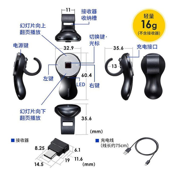 sanwa滑鼠空中飛鼠迷你懶人拇指鼠ppt電視機投影筆筆