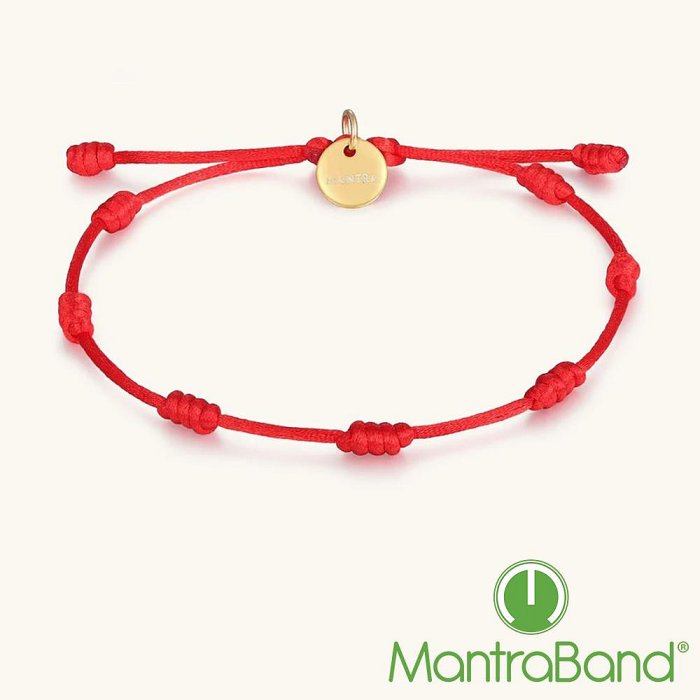 MANTRABAND 美國悄悄話 七脈輪療癒手鍊 幸運7繩結紅色手鍊