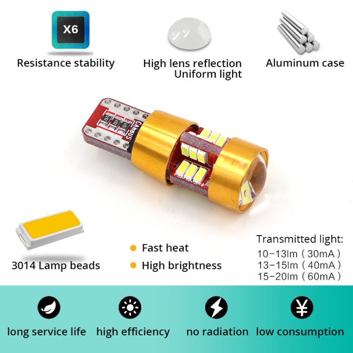 廠家批發  T10 3014 27smd 汽車LED示寬燈 摩托車改裝小燈 行車燈