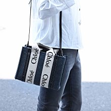 【茱麗葉精品】全新精品 CHLOE 專櫃商品 Woody 經典LOGO織帶毛絨兩用手提斜背包.深灰 小 現貨