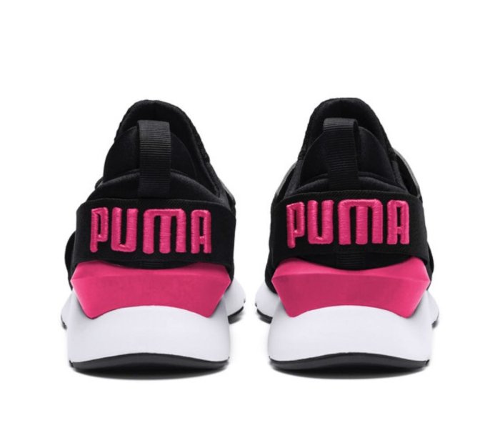 【Cheers】PUMA MUSE 慢跑 繃帶 黑粉 黑桃 緞面 女鞋 卡拉著用 367645-01