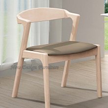 【N D Furniture】台南在地家具-北歐風格橡膠木洗白色短扶手皮墊餐椅YH