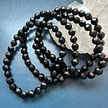 美品-優質 黑碧璽 6mm++（單圈）鑽石刻面  手珠手鍊DIY 串珠項鍊