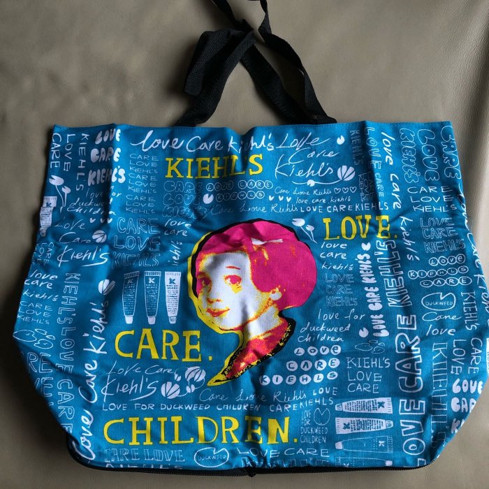 [熊熊之家2] 保證全新正品 契爾氏KIEHL’S 藍色 大型 可折疊 收納 環保購物袋 購物袋 提袋