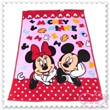 ♥小花花日本精品♥《Disney》Mickey&Minnie 米奇米妮 毛毯 被毯 單人毯 冷氣披肩毯12338801
