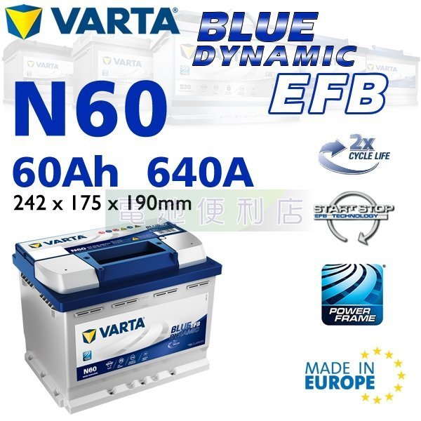 Varta Blue Dynamic EFB N60 60 Ah 640 A