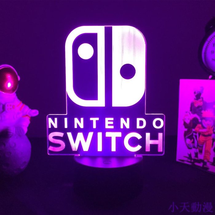 糖果小屋Nintendo switch Sign logo 丙烯酸雕像 LED 感應燈, 用於房間裝飾氛圍燈 3d 小夜燈