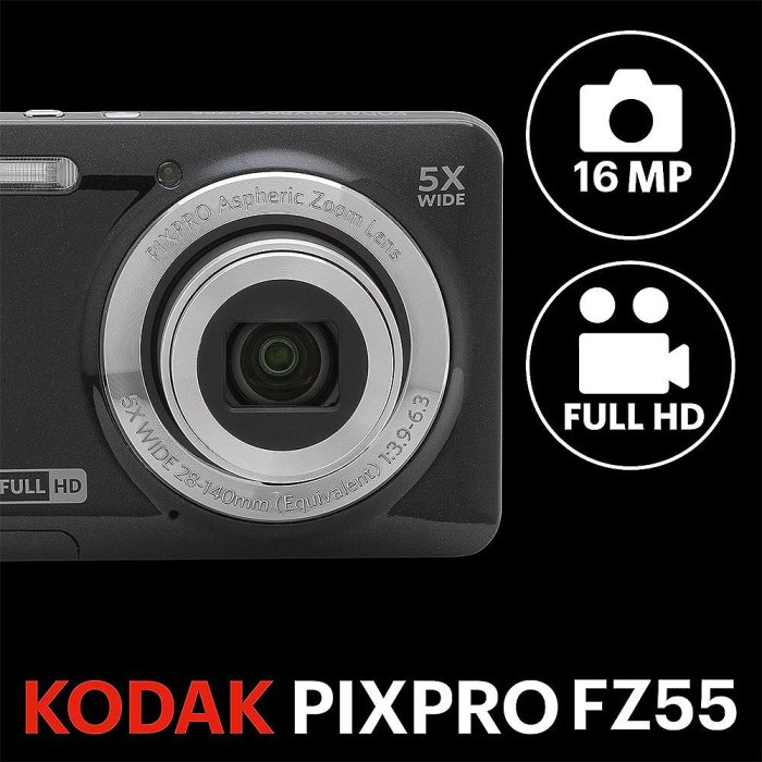 【eYe攝影】現貨 送64g記憶卡 柯達 KODAK PIXPRO FZ55 16MP 數位相機 5X 光學變焦 相機