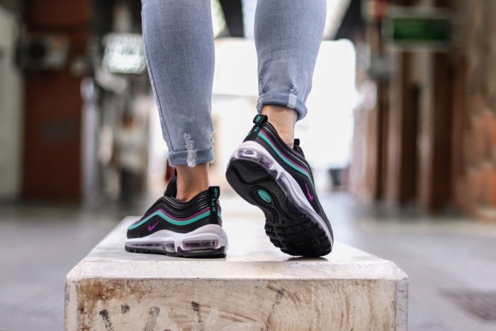 【Luxury】現貨 NIKE AIR MAX 97 全白 白色 白彈 黑 紫綠線 紫葡萄 子彈 紫勾 反光 女鞋