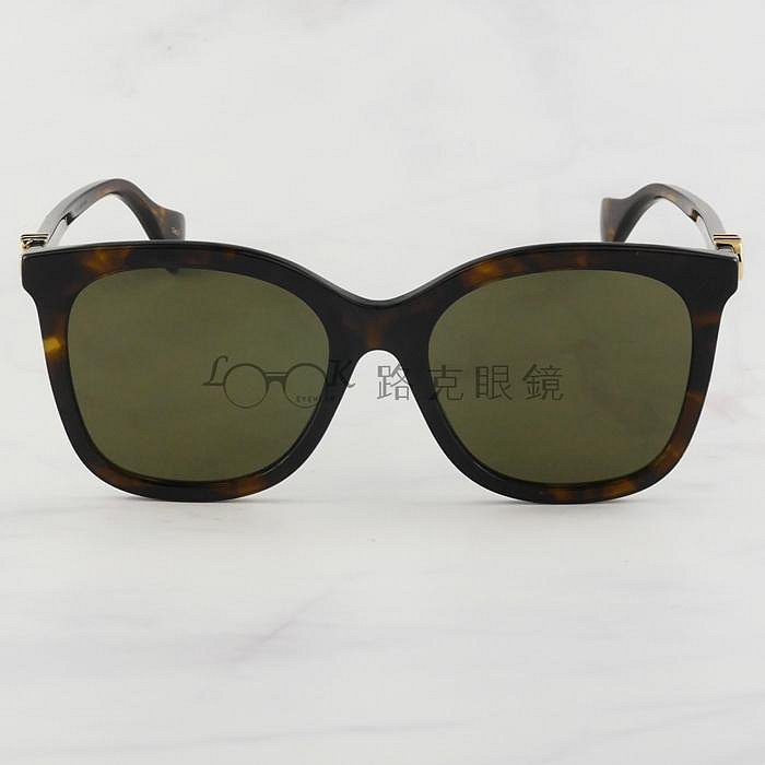 Gucci 太陽眼鏡 雙G LOGO 琥珀框 GG1071S 002