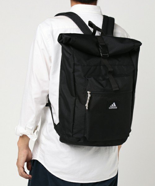 【Mr.Japan】日本限定 adidas 愛迪達 手提 後背包 大容量 素色 反折 包包 側邊拉鍊 深藍 預購